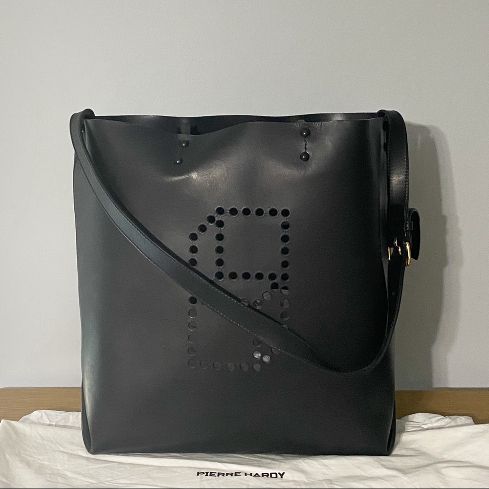 Pierre Hardy Black Bucket Leather Tote - Large